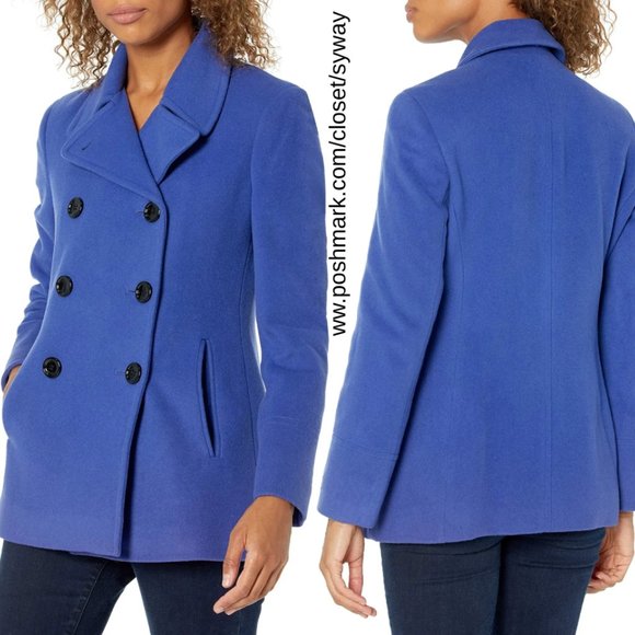 Calvin Klein Wool-Cashmere Double Breasted Pea Coat - Picture 3 of 17